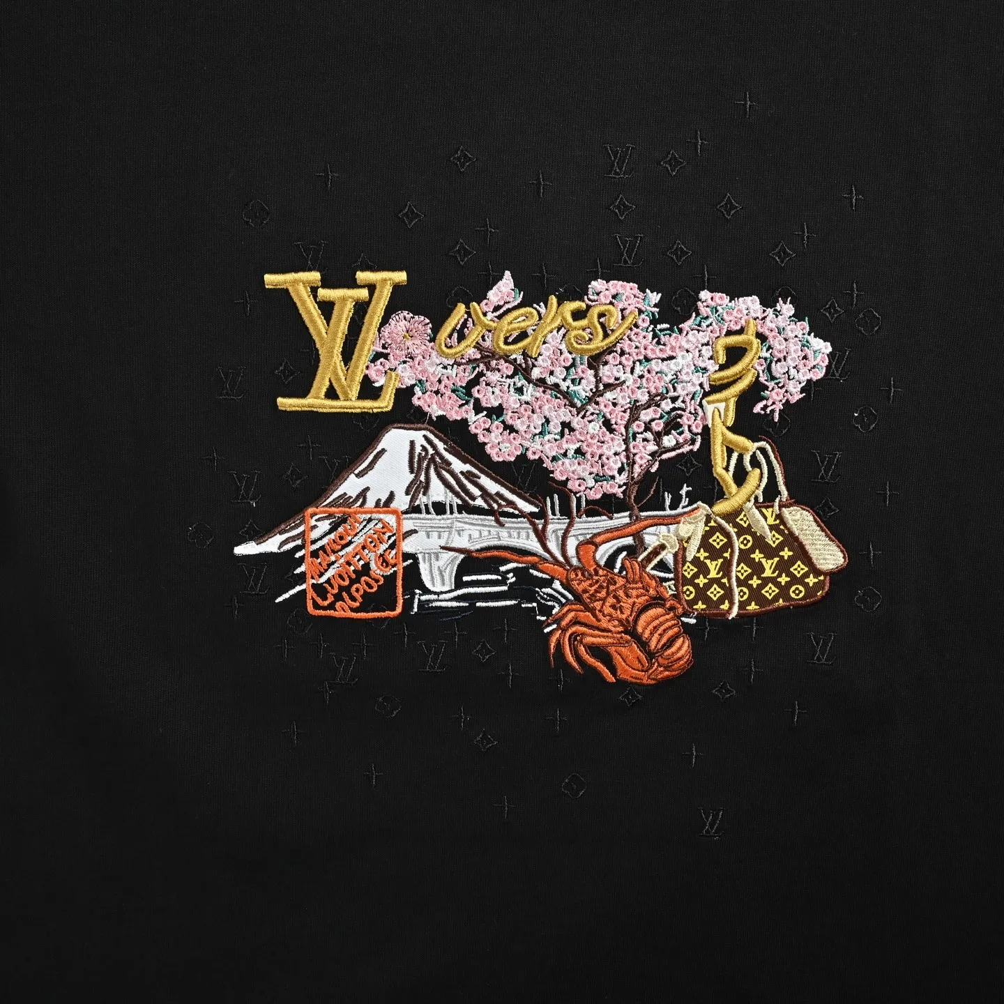 Louis Vuitton/Louis Vuitton cultural landscape elements embroidered short sleeves